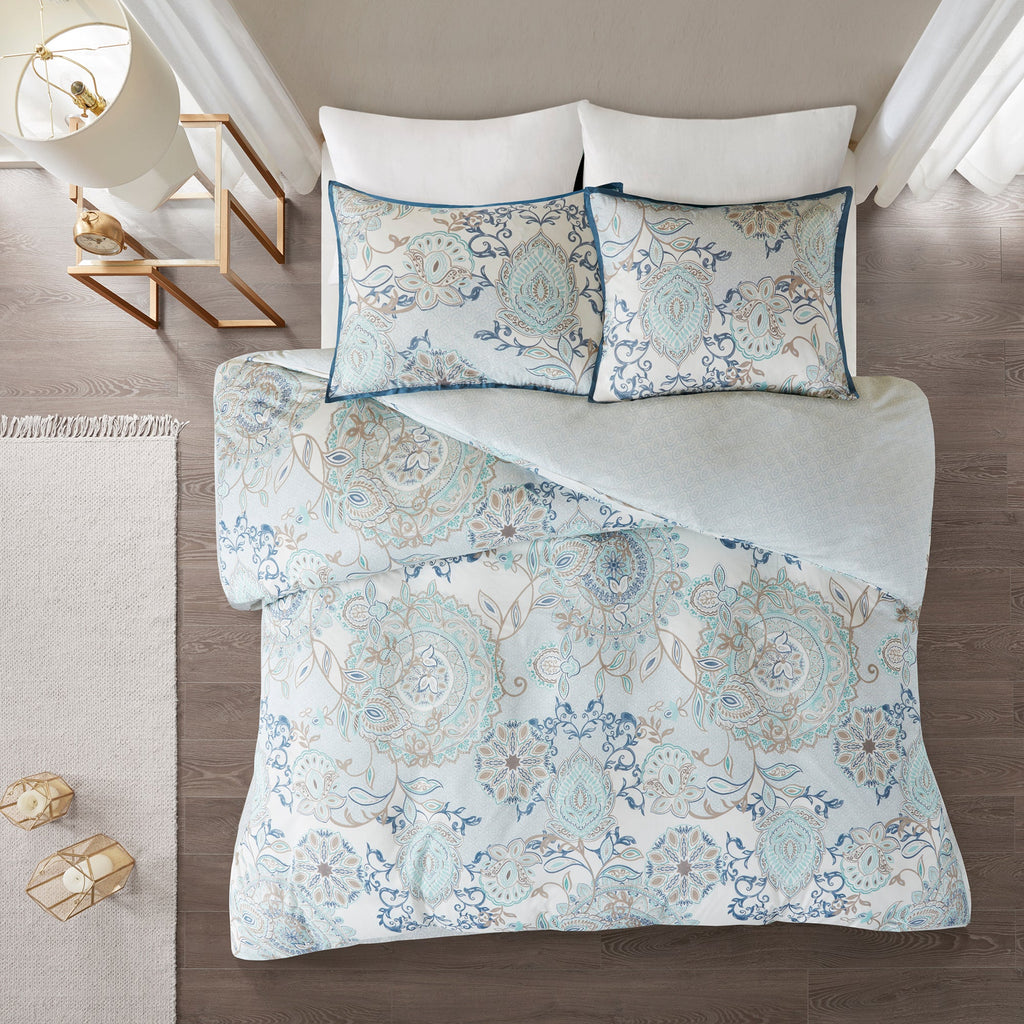 Bed Comforter, Isla 8 Piece Cotton Floral Printed Reversible, Machine-Washable Care for Year-Round Bedroom Comfort and Restful Sleep image 24