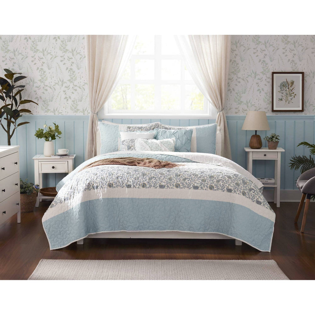 Cozy Throw Blanket, Dawn 6 Piece Cotton Percale Quilt Set, Machine-Washable Care for Sofas, Beds and Relaxing at Home, 2 Sizes and 5 Colors image 24