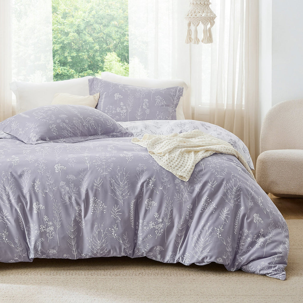 Duvet Cover Set, Reversible Floral Print, Breathable Construction for Bedroom Bedding Refresh and Everyday Comfort, 4 Sizes and 13 Colors image 25