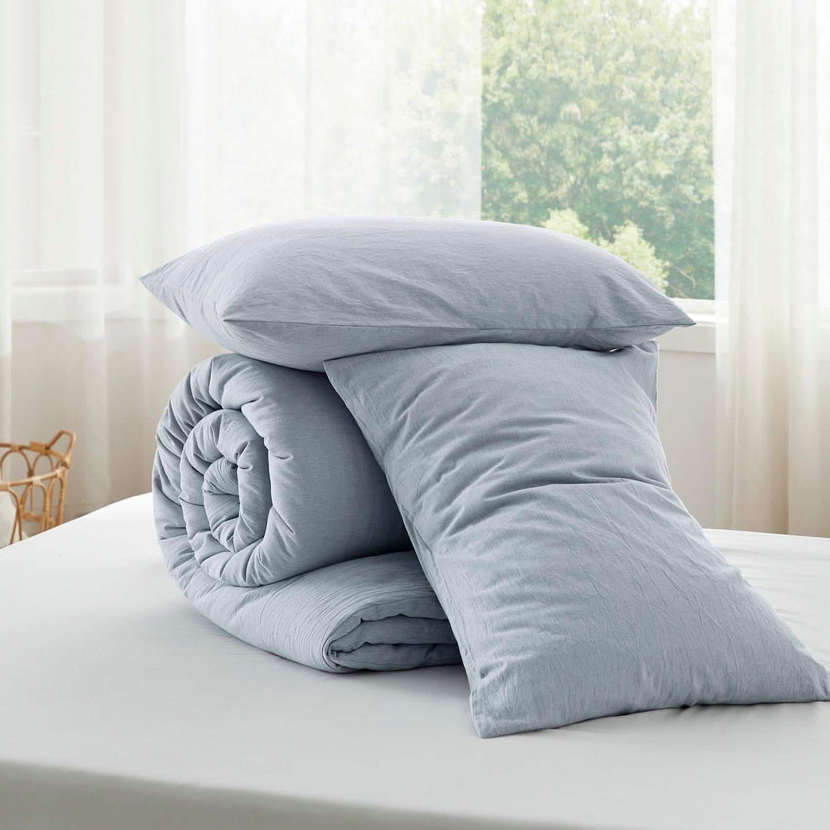 Bed Comforter, Prewashed Cotton Set for Year-Round Bedroom Comfort and Restful Sleep, 5 Sizes and 12 Colors image 25