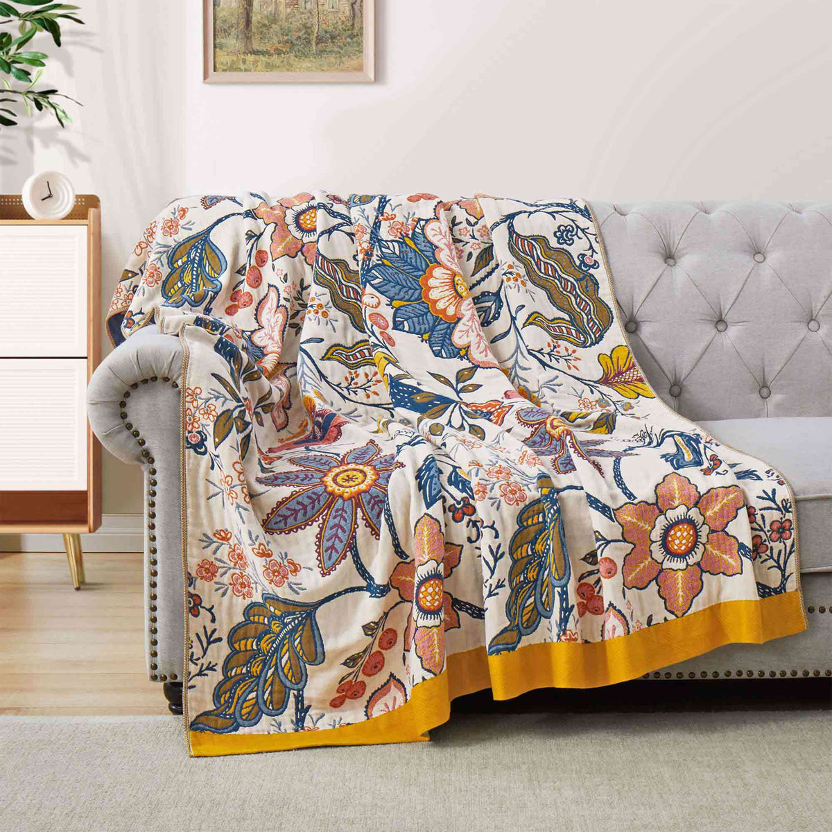 Cozy Throw Blanket, Boho Cotton, Machine-Washable Care for Living Rooms, Bedrooms and Everyday Lounging, 12 Color Options image 25