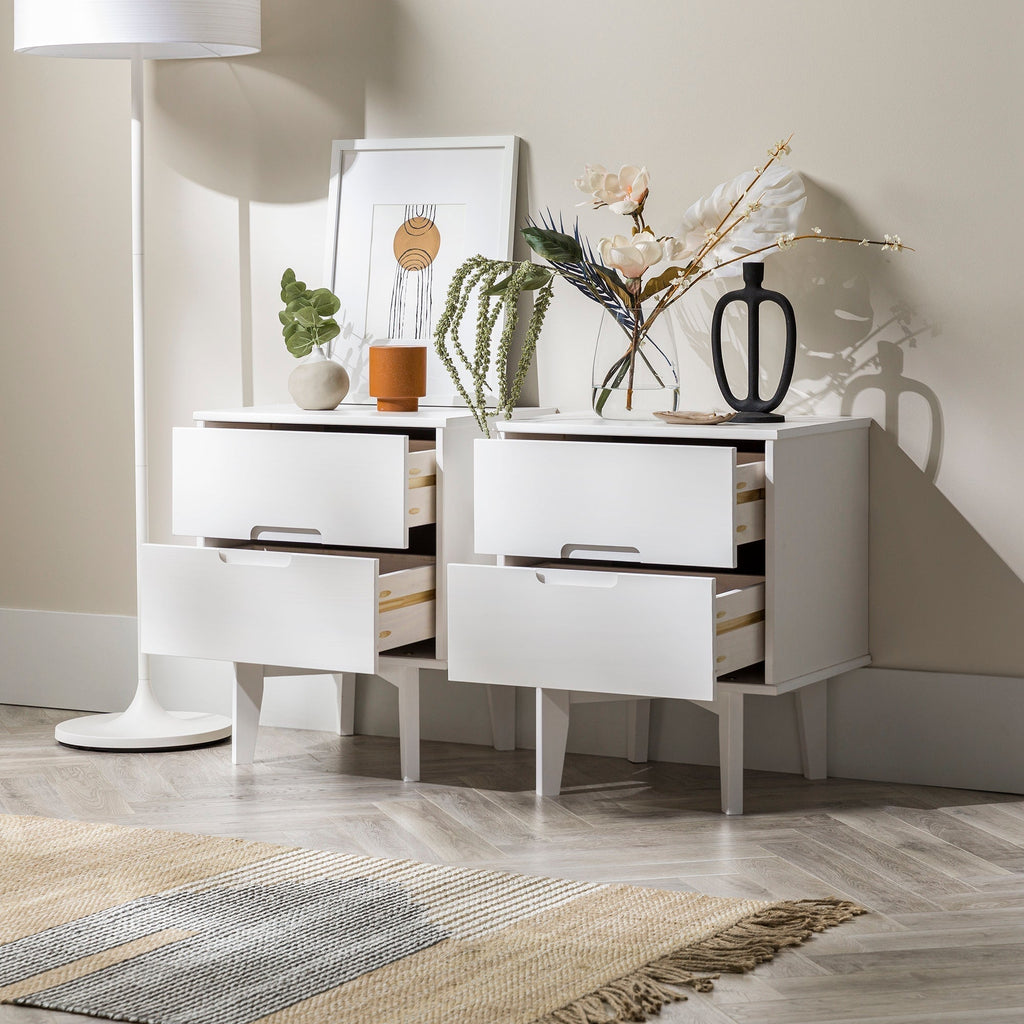 Nightstand, Sloane Mid Century Modern Solid Wood, Lightweight Design for Bedside Storage, Bedroom Organization and Guest Rooms image 25
