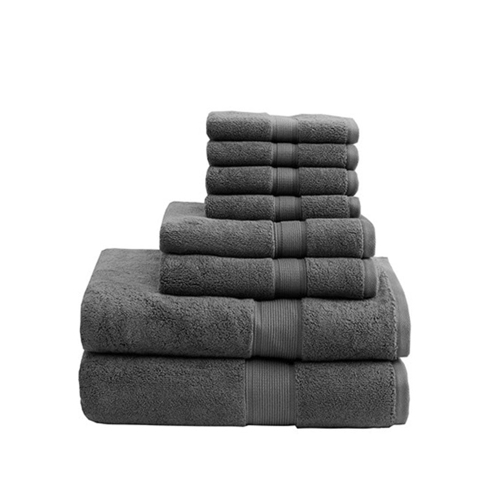Bath Linen, 800GSM Premium Long Staple Cotton 8 Piece, Machine-Washable Care for Home Bathrooms and Everyday Care, 26 Color Options image 25