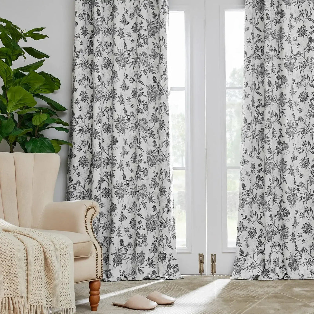 Window Curtain, Botanical Vine Brushstroke Curtains (2 Panels) for Bedrooms, Living Rooms and Home Privacy, 8 Sizes and 5 Colors image 25