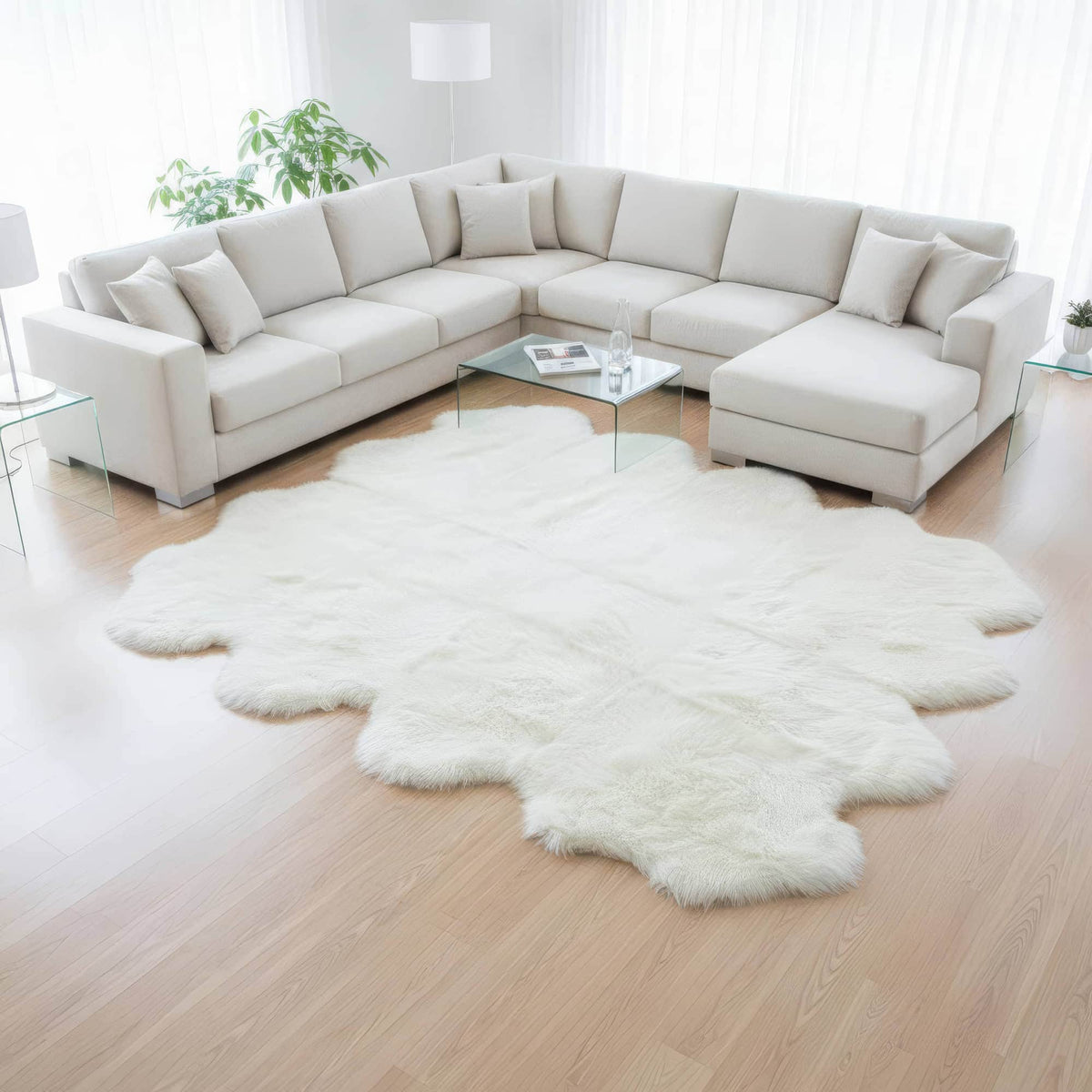 Area Rug, Genuine Sheepskin Fluffy Soft Pile Shaggy 100% for Hallways, Dining Spaces and Home Decor, 5 Size Options image 25