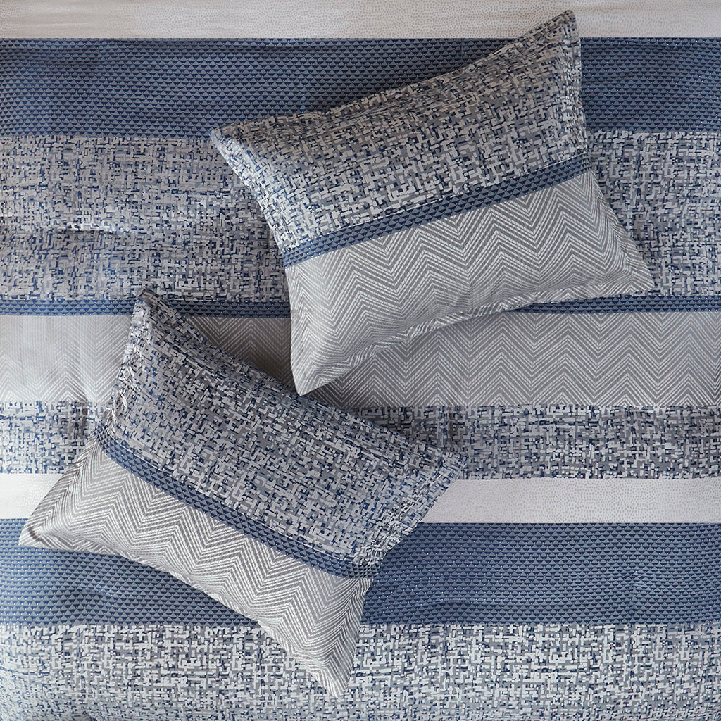 Bed Comforter, Rhapsody 7 Piece Jacquard Set, Machine-Washable Care for Year-Round Bedroom Comfort and Restful Sleep, 3 Sizes and 3 Colors image 25
