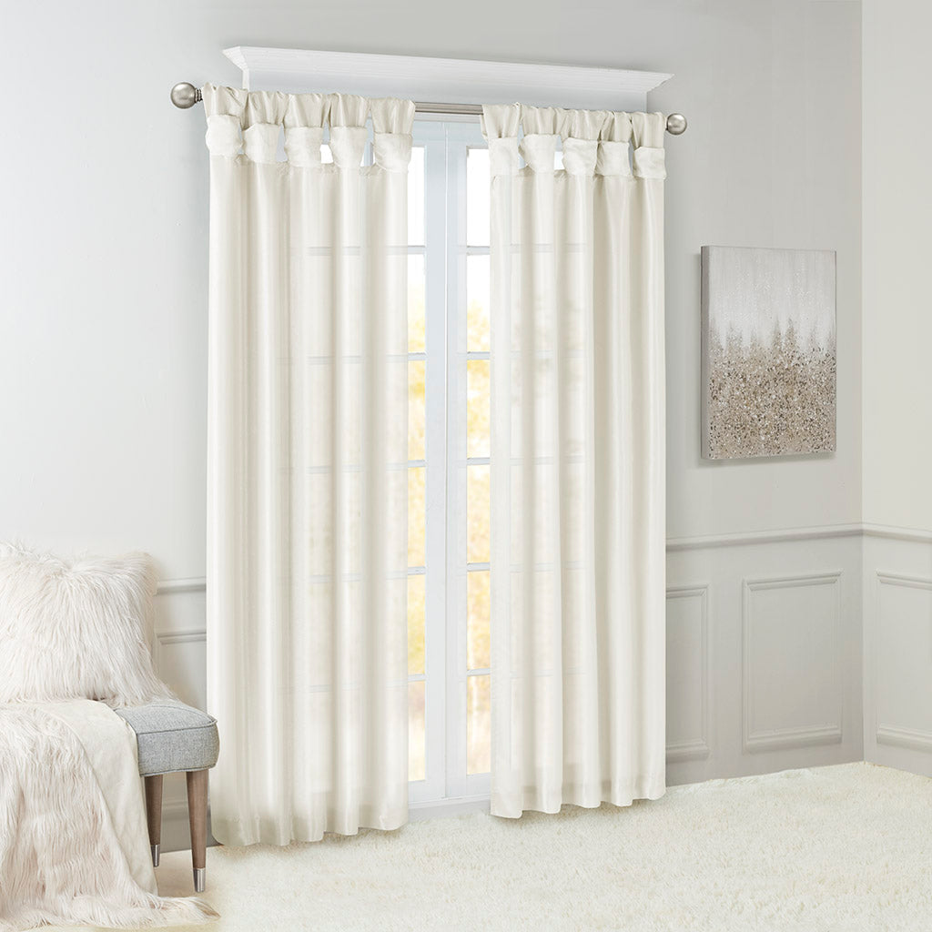 Window Curtain, Emilia Twist Tab Lined Panel, Machine-Washable Care for Windows, Room Styling and Everyday Privacy, 5 Sizes and 14 Colors image 25
