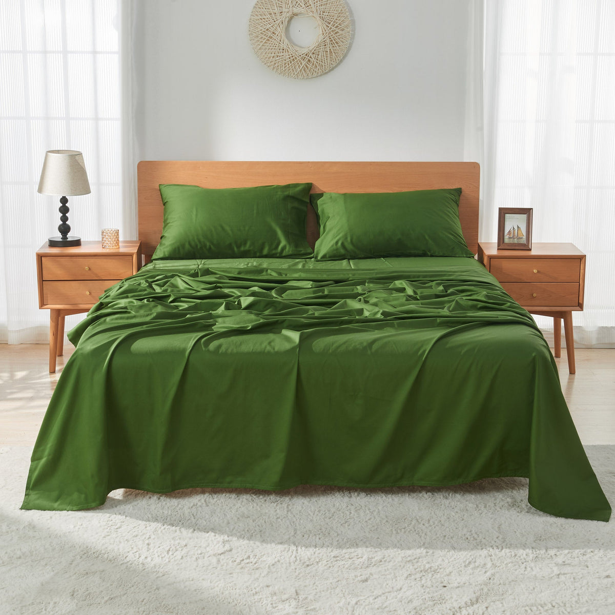 Bed Sheet Set, LuxeSoft Cotton, Breathable Construction for Master Bedrooms, Guest Beds and Daily Use, 6 Sizes and 5 Colors image 25