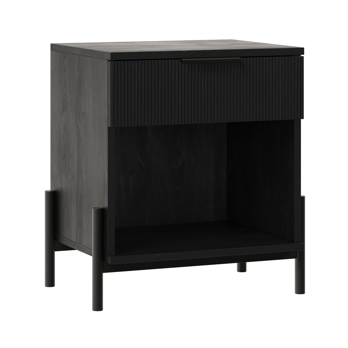 Nightstand, Paris Modern Scandinavian Reeded for Bedside Storage, Bedroom Organization and Guest Rooms, 2 Sizes and 3 Colors image 25