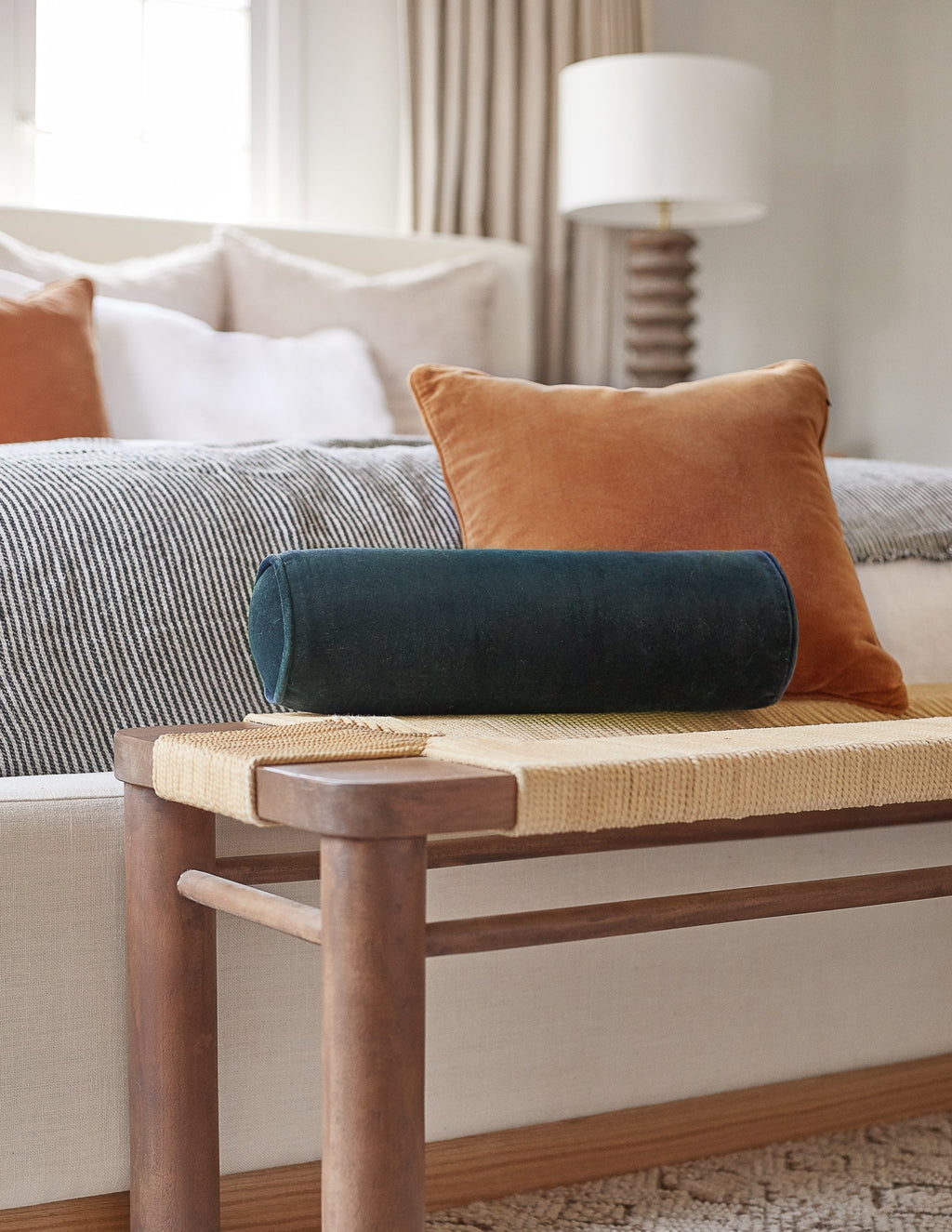 Bed Pillow, Sabine Velvet Bolster for Sleeping, Reading and Bedroom Comfort, 6 Color Options image 25