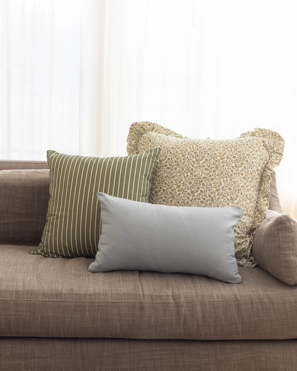 Decorative Pillow Cover Set, Dusty Blue Basics 18" 22" 26" 12x20" 12x40", Machine-Washable Care for Sofas, Beds and Living Room Accents image 25