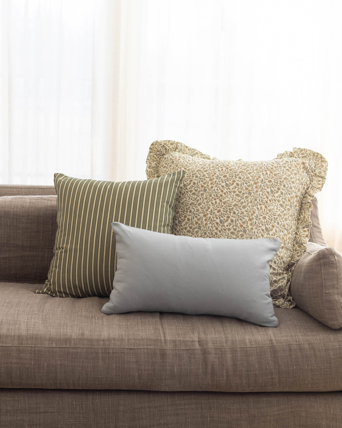 Decorative Pillow Cover Set, Dusty Blue Basics 18" 22" 26" 12x20" 12x40", Machine-Washable Care for Sofas, Beds and Living Room Accents image 25