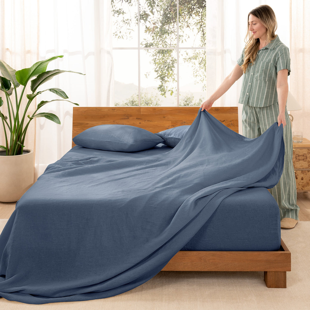 Bed Sheet Set, European Linen for Everyday Bedroom Comfort and Guest Rooms, 7 Sizes and 5 Colors image 25