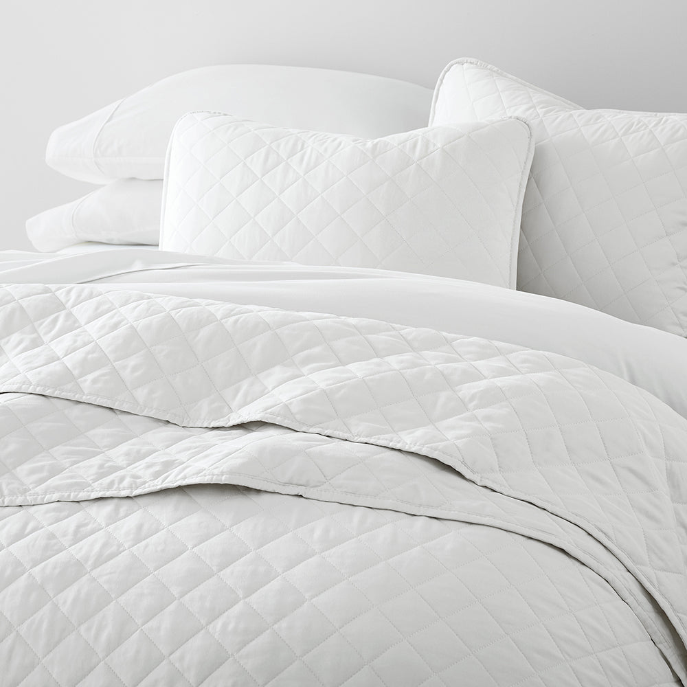 Bed Quilt, 3 Piece Diamond Stitch Quilted Coverlet Set for Guest Beds and Layered Bedroom Styling, 3 Sizes and 6 Colors image 25