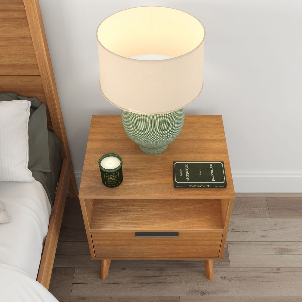 Nightstand, Haven with Shelf for Bedrooms, Bedside Essentials and Everyday Storage, 4 Color Options image 26