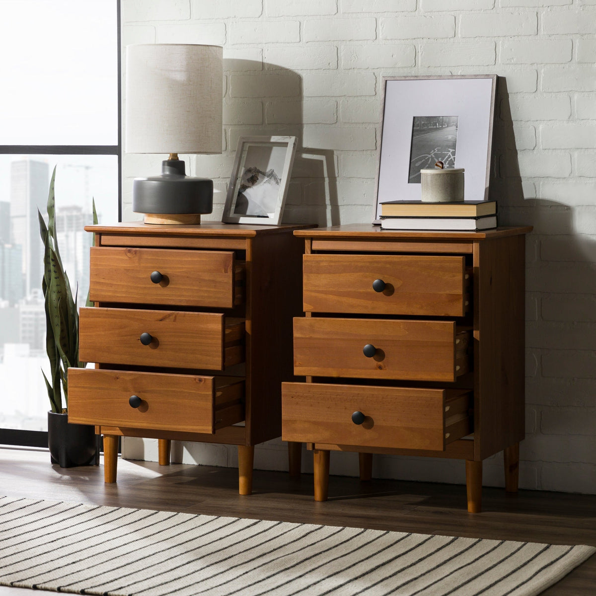 Nightstand, Spencer Solid Transitional Wood for Bedrooms, Bedside Essentials and Everyday Storage, 2 Size Options image 26