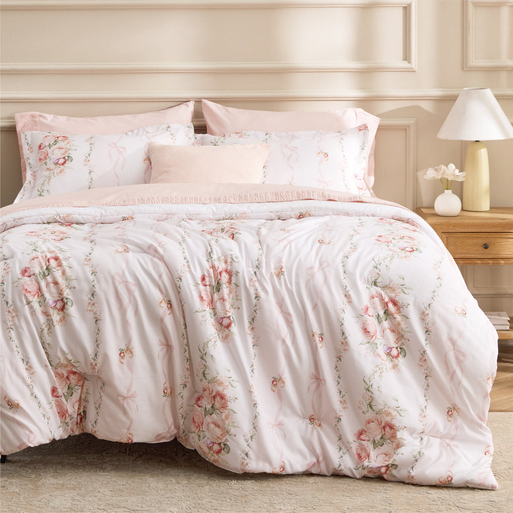 Bed Comforter, Retro Botanical Set for Everyday Bedding and Comfortable Sleep, 4 Sizes and 9 Colors image 26