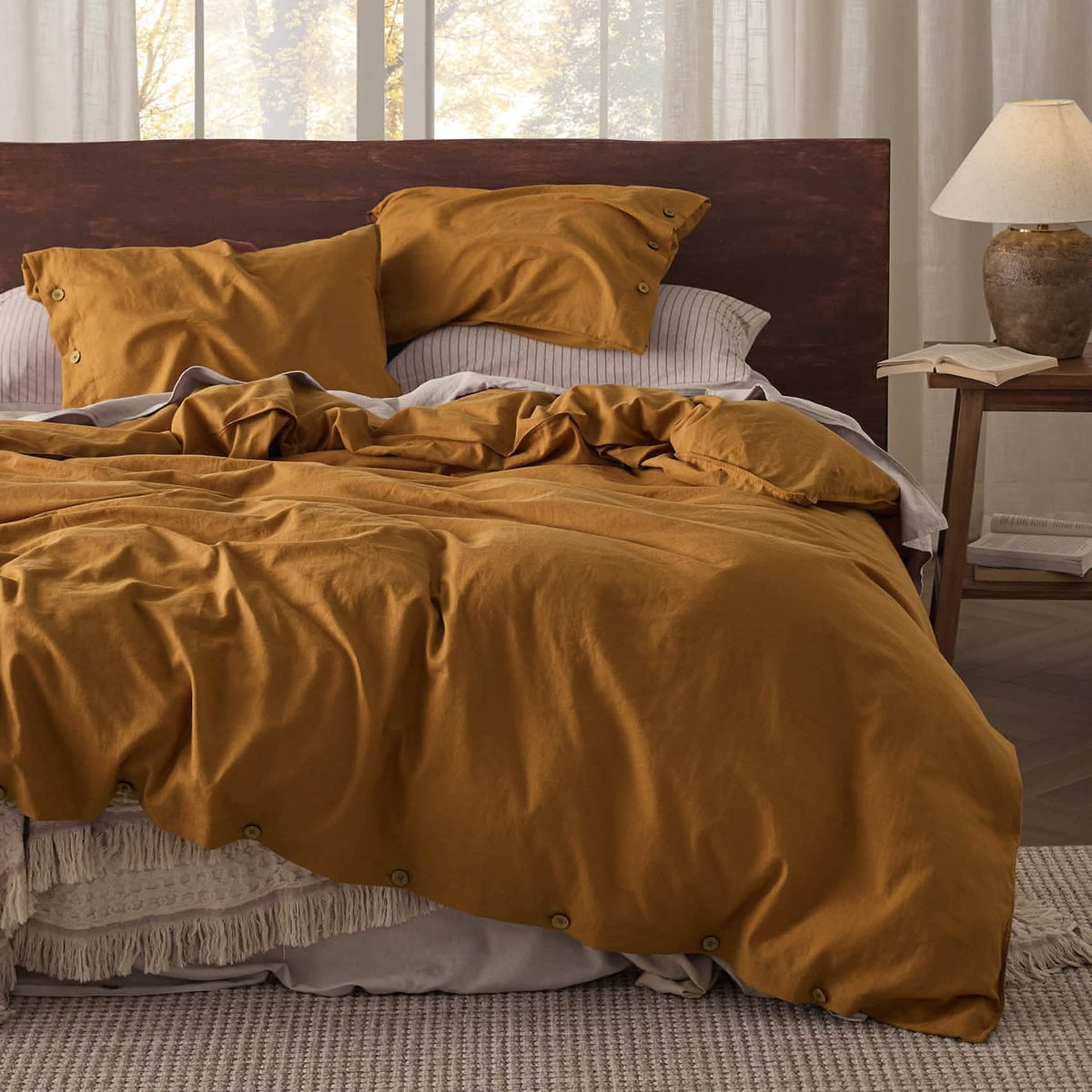 Duvet Cover Set, Cotton Linen Hybrid, Lightweight Design, Breathable Construction for Bedroom Bedding Refresh and Everyday Comfort image 26