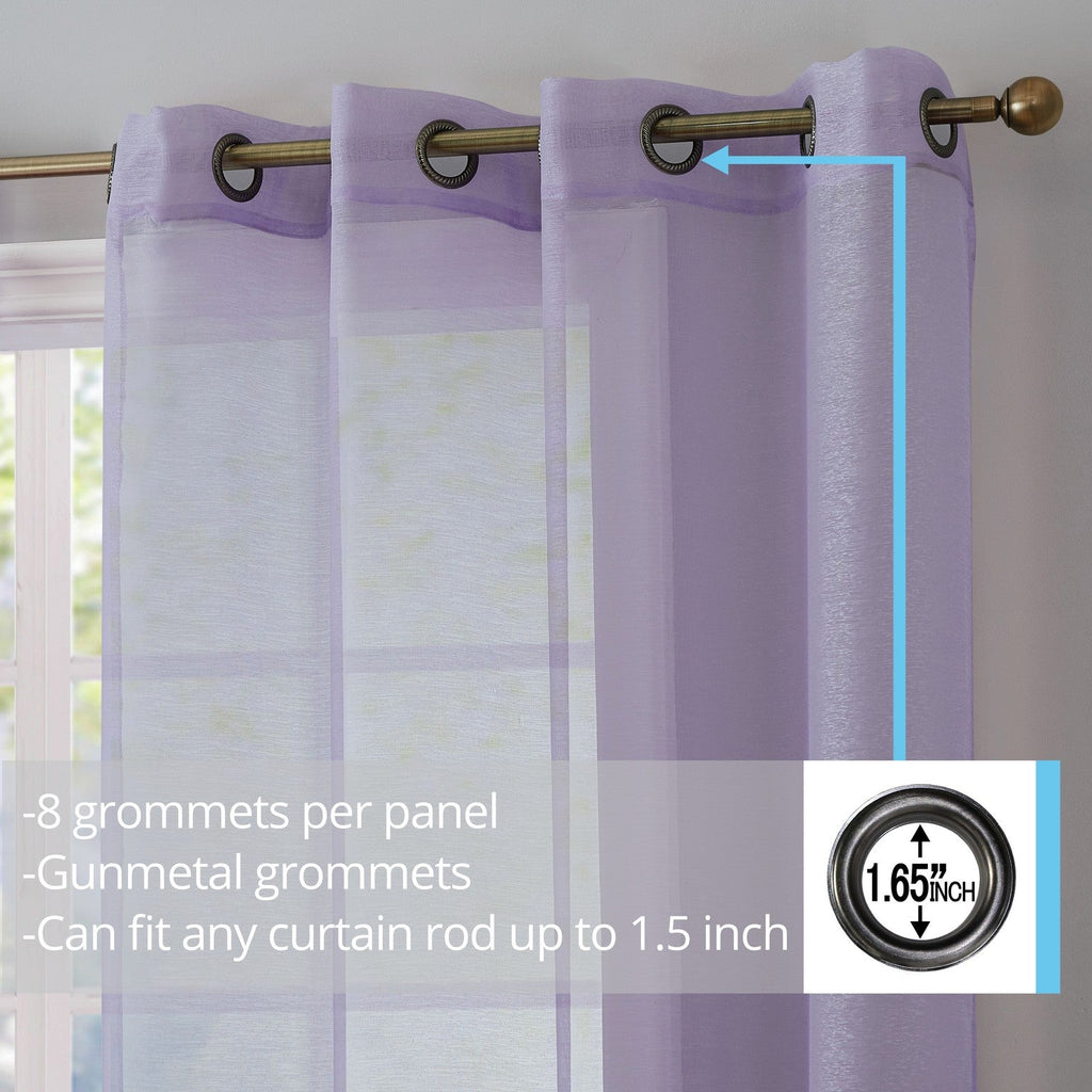 Window Curtain, Victoria Semi Sheer Grommet Panels for Windows, Room Styling and Everyday Privacy, 14 Sizes and 28 Colors image 26