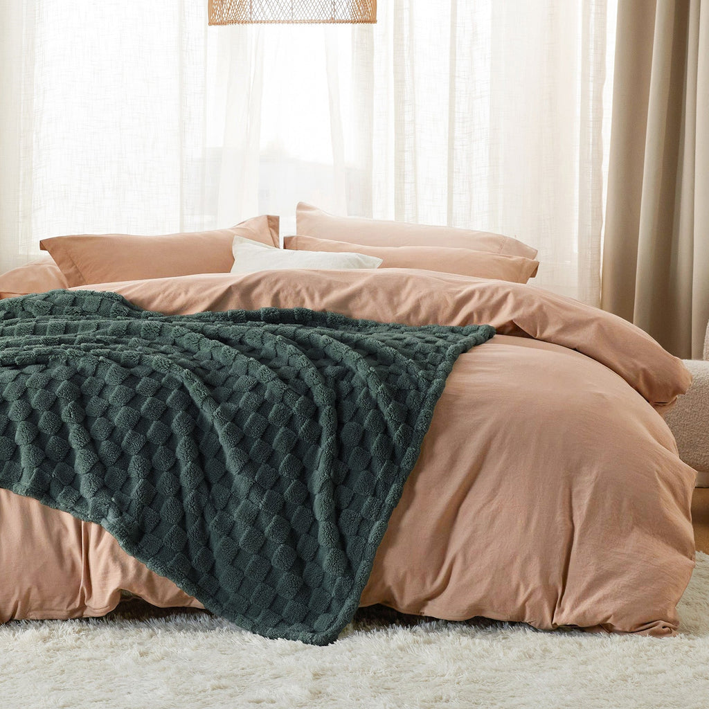 Cozy Throw Blanket, Jacquard Shaggy Sherpa for Living Rooms, Bedrooms and Everyday Lounging, 4 Sizes and 19 Colors image 26