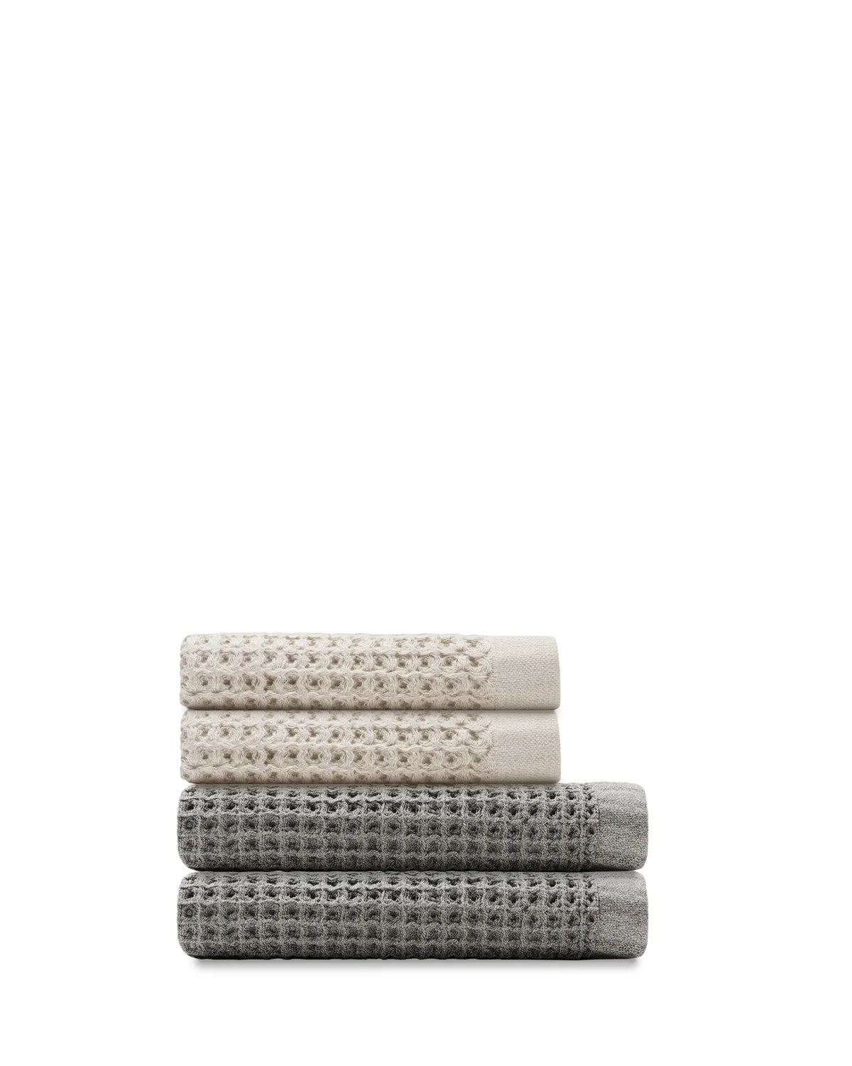 Bath Towel Set, Supima Waffle 4pc Bundle for Home Bathrooms and Everyday Care, 13 Color Options image 26
