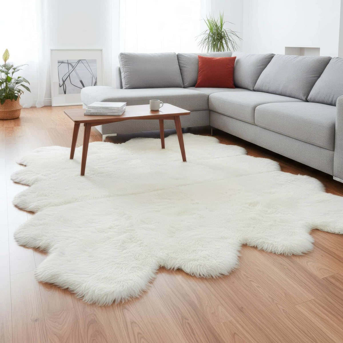 Area Rug, Genuine Sheepskin Fluffy Soft Pile Shaggy 100% for Hallways, Dining Spaces and Home Decor, 5 Size Options image 26