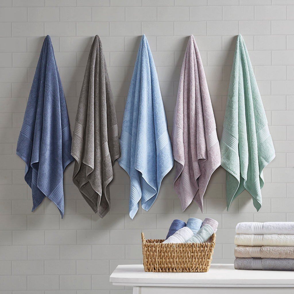 Bath Linen, Organic 6 Piece Cotton Towel Set, Machine-Washable Care for Daily Bathroom Routines and Guest Baths, 8 Color Options image 26