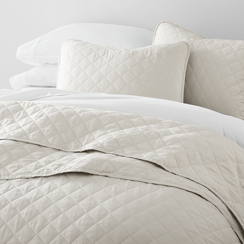 Bed Quilt, 3 Piece Diamond Stitch Quilted Coverlet Set for Guest Beds and Layered Bedroom Styling, 3 Sizes and 6 Colors image 26