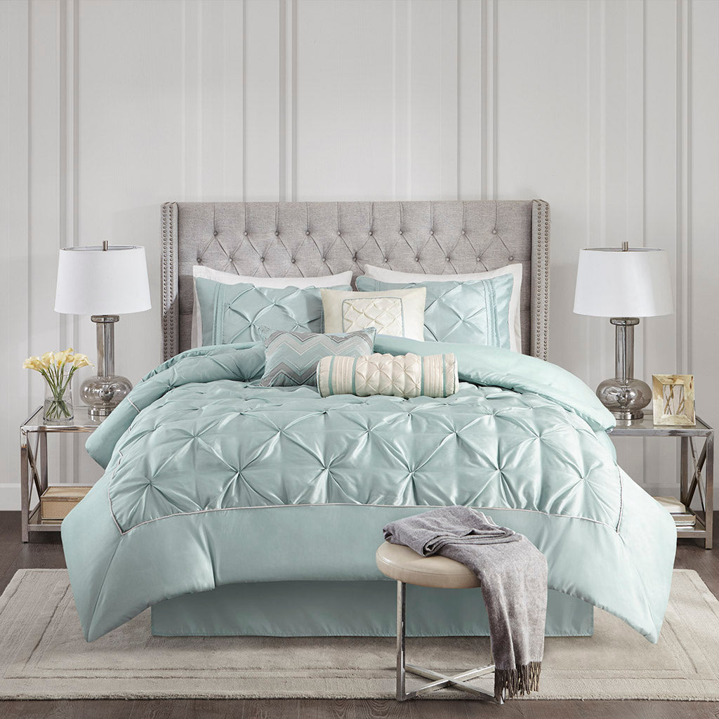 Bed Comforter, Laurel 7 Piece Tufted Set, Machine-Washable Care, Hypoallergenic Comfort for Year-Round Bedroom Comfort and Restful Sleep image 26