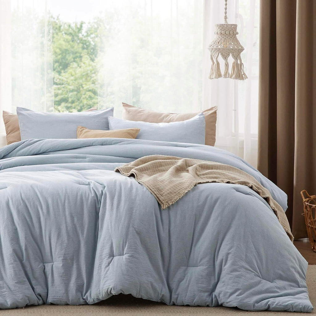 Bed Comforter, Prewashed Cotton Set for Year-Round Bedroom Comfort and Restful Sleep, 5 Sizes and 12 Colors image 26