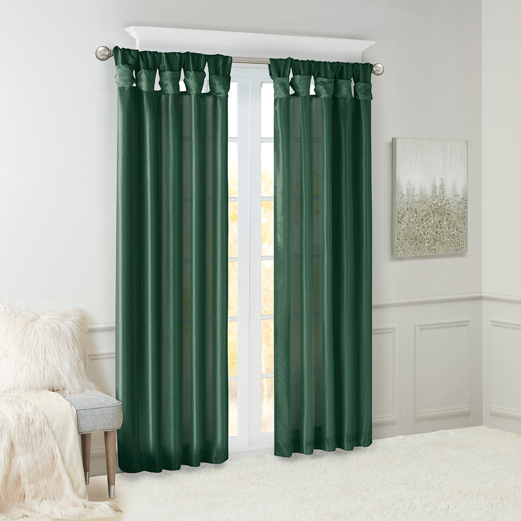 Window Curtain, Emilia Twist Tab Lined Panel, Machine-Washable Care for Windows, Room Styling and Everyday Privacy, 5 Sizes and 14 Colors image 26
