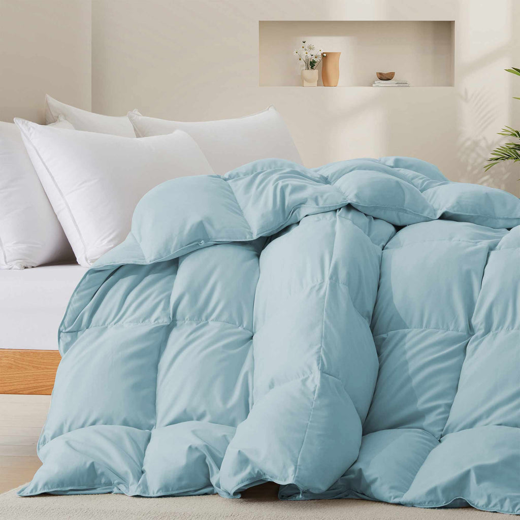 Down & Feather Comforter, Goose, Lightweight Design, Machine-Washable Care for Everyday Bedding and Comfortable Sleep, 4 Sizes and 8 Colors image 26
