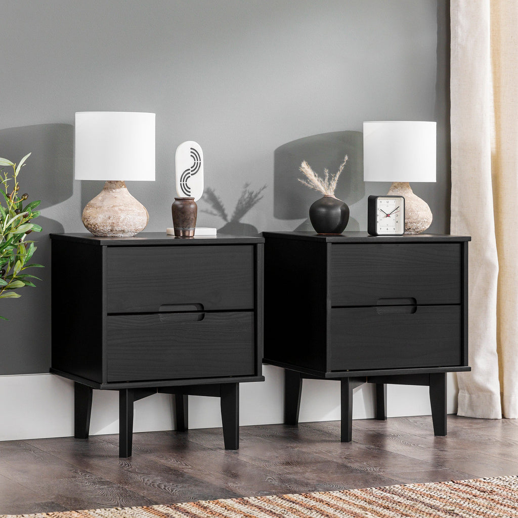 Nightstand, Sloane Mid Century Modern Solid Wood, Lightweight Design for Bedside Storage, Bedroom Organization and Guest Rooms image 26