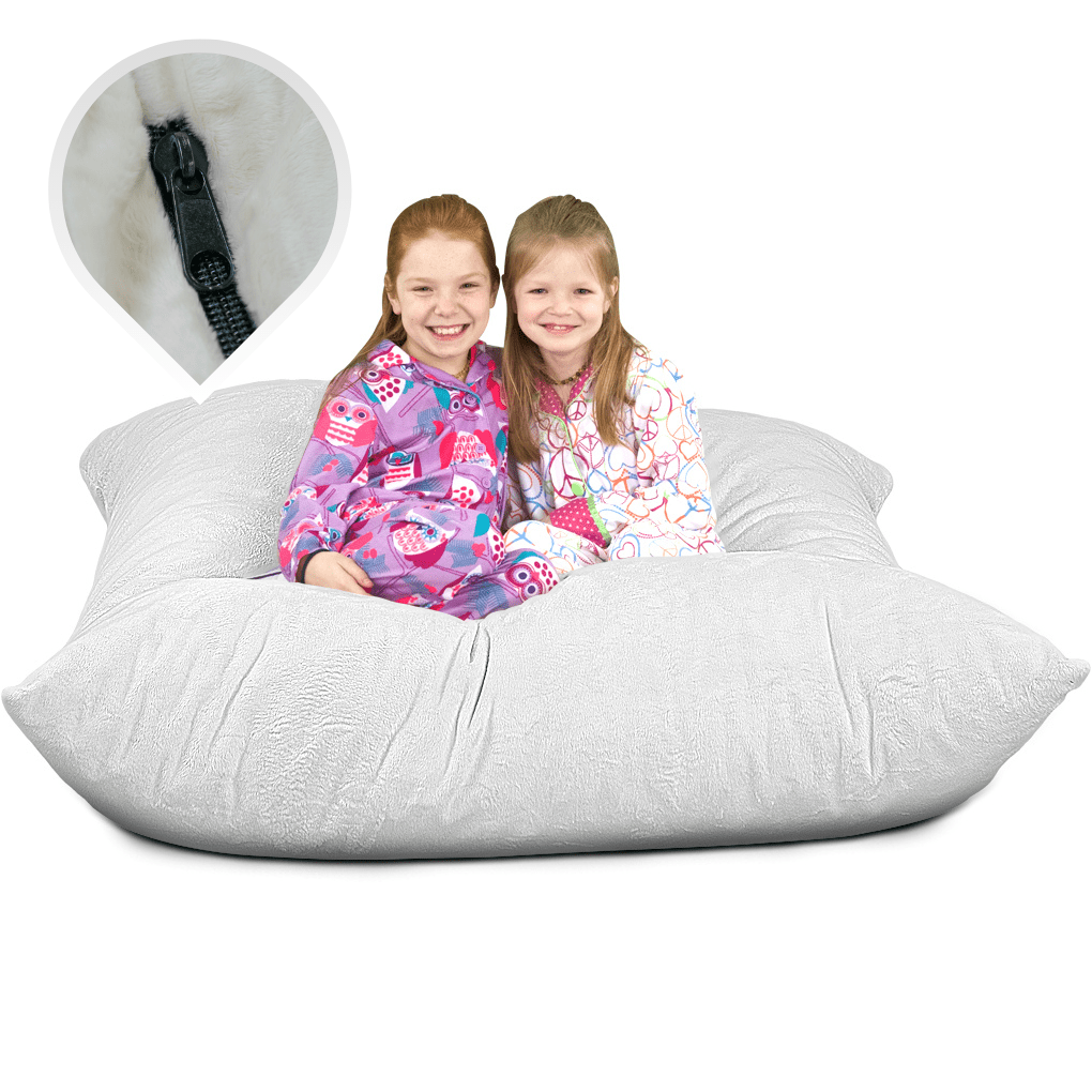 Bed Pillow, 5.5 Ft Bean Bag Chair Floor Replacement Cover, Machine-Washable Care for Sleeping, Reading and Bedroom Comfort, 8 Color Options image 26
