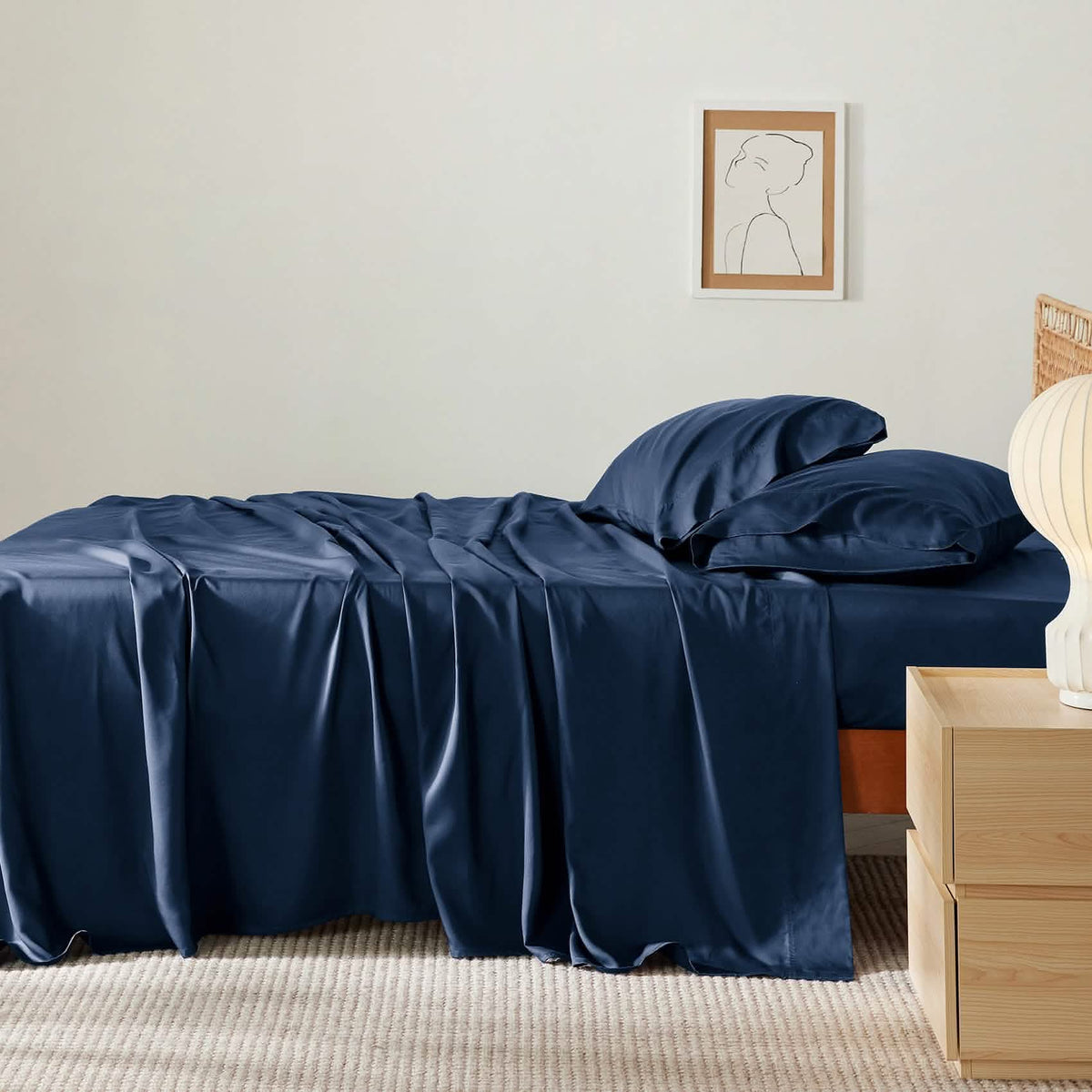 Bed Sheet Set, Rayon Derived from Bamboo, Cooling Comfort, Breathable Construction for Everyday Bedroom Comfort and Guest Rooms image 27