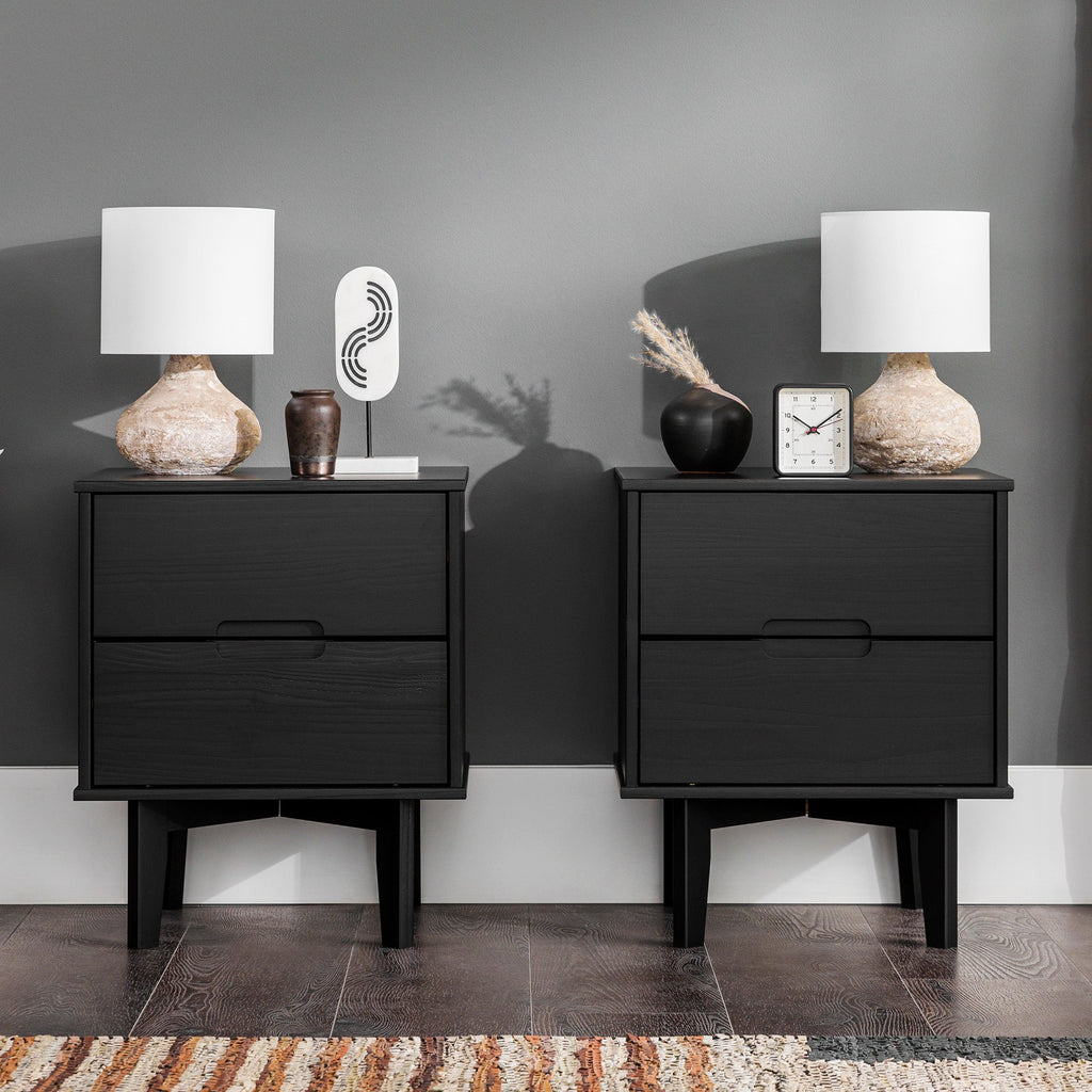 Nightstand, Sloane Mid Century Modern Solid Wood, Lightweight Design for Bedside Storage, Bedroom Organization and Guest Rooms image 27