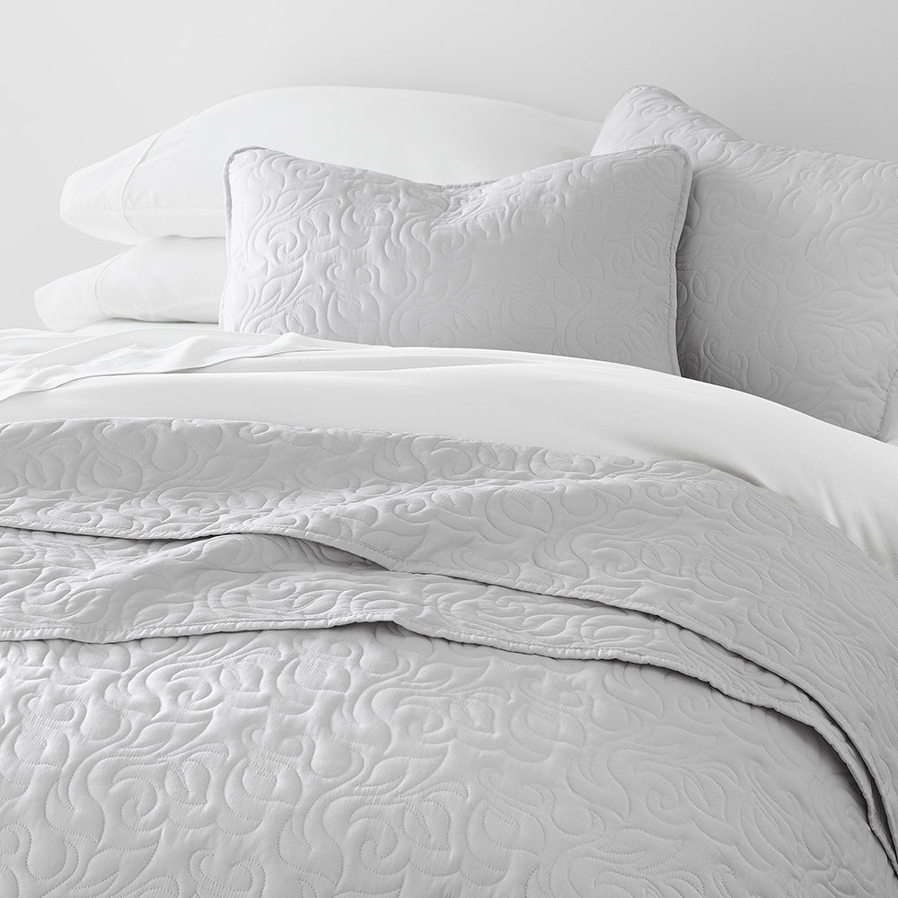 Bed Quilt, 3 Piece Floral Stitch Quilted Coverlet Set for Bedroom Layering and Everyday Bedding, 3 Sizes and 6 Colors image 27