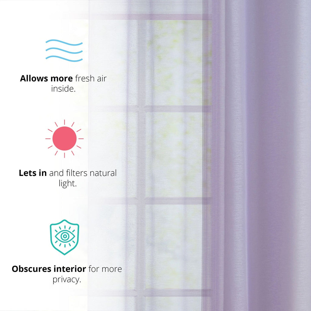 Window Curtain, Victoria Semi Sheer Grommet Panels for Windows, Room Styling and Everyday Privacy, 14 Sizes and 28 Colors image 27