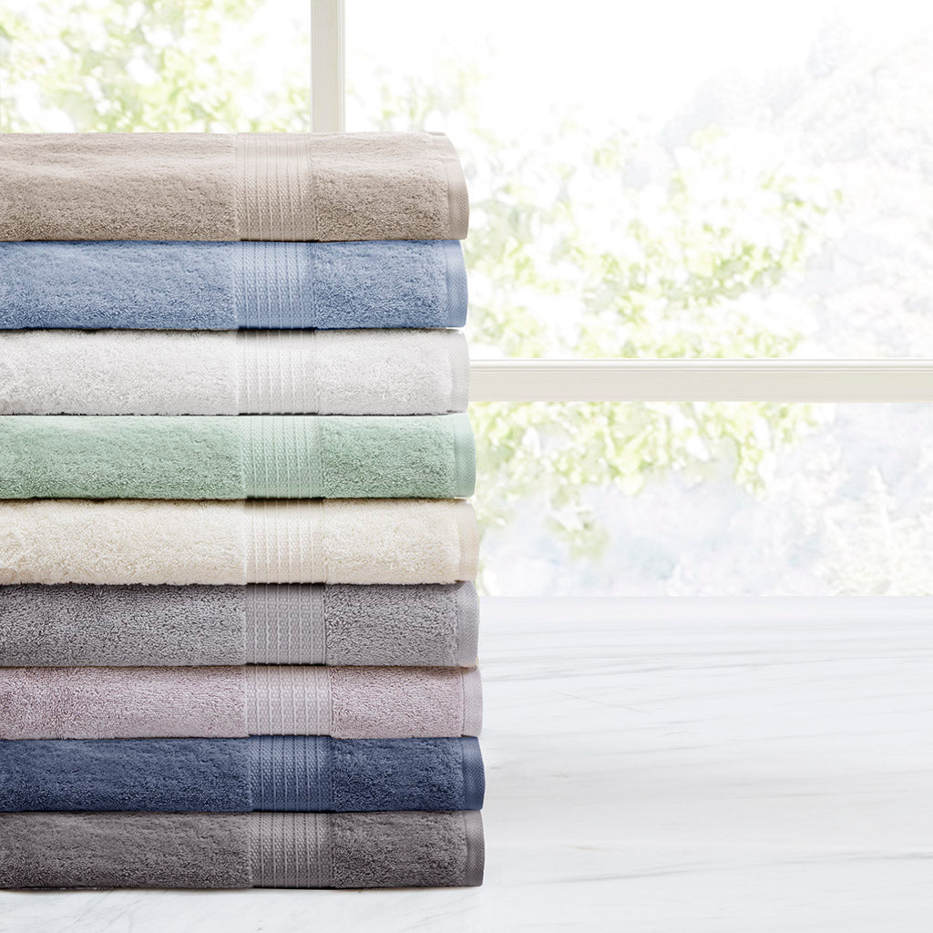 Bath Linen, Organic 6 Piece Cotton Towel Set, Machine-Washable Care for Daily Bathroom Routines and Guest Baths, 8 Color Options image 27
