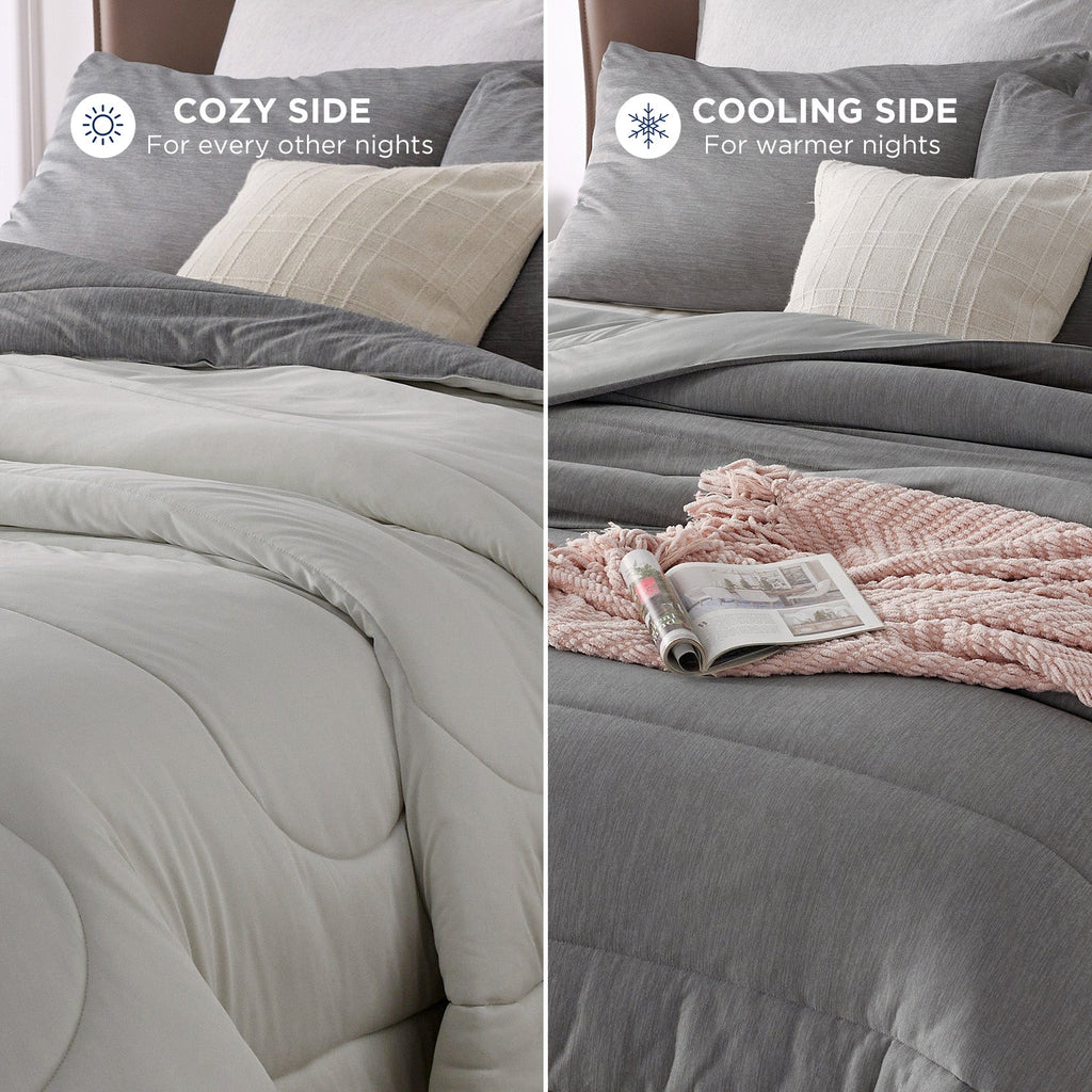 Bed Comforter, Reversible Warm and Cooling Set, Breathable Construction for Year-Round Bedroom Comfort and Restful Sleep image 27