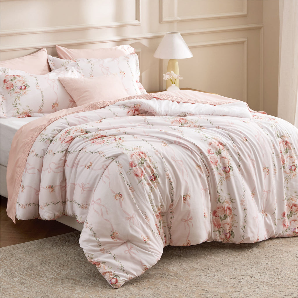 Bed Comforter, Retro Botanical Set for Everyday Bedding and Comfortable Sleep, 4 Sizes and 9 Colors image 27