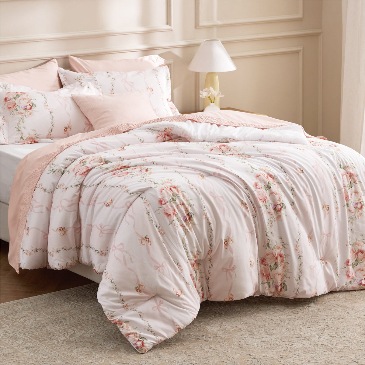 Bed Comforter, Retro Botanical Set for Everyday Bedding and Comfortable Sleep, 4 Sizes and 9 Colors image 27