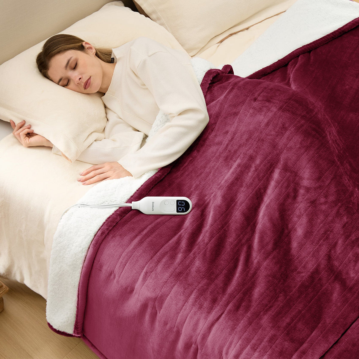 Cozy Throw Blanket, Solid Flannel Heated for Sofas, Beds and Relaxing at Home, 5 Sizes and 11 Colors image 27
