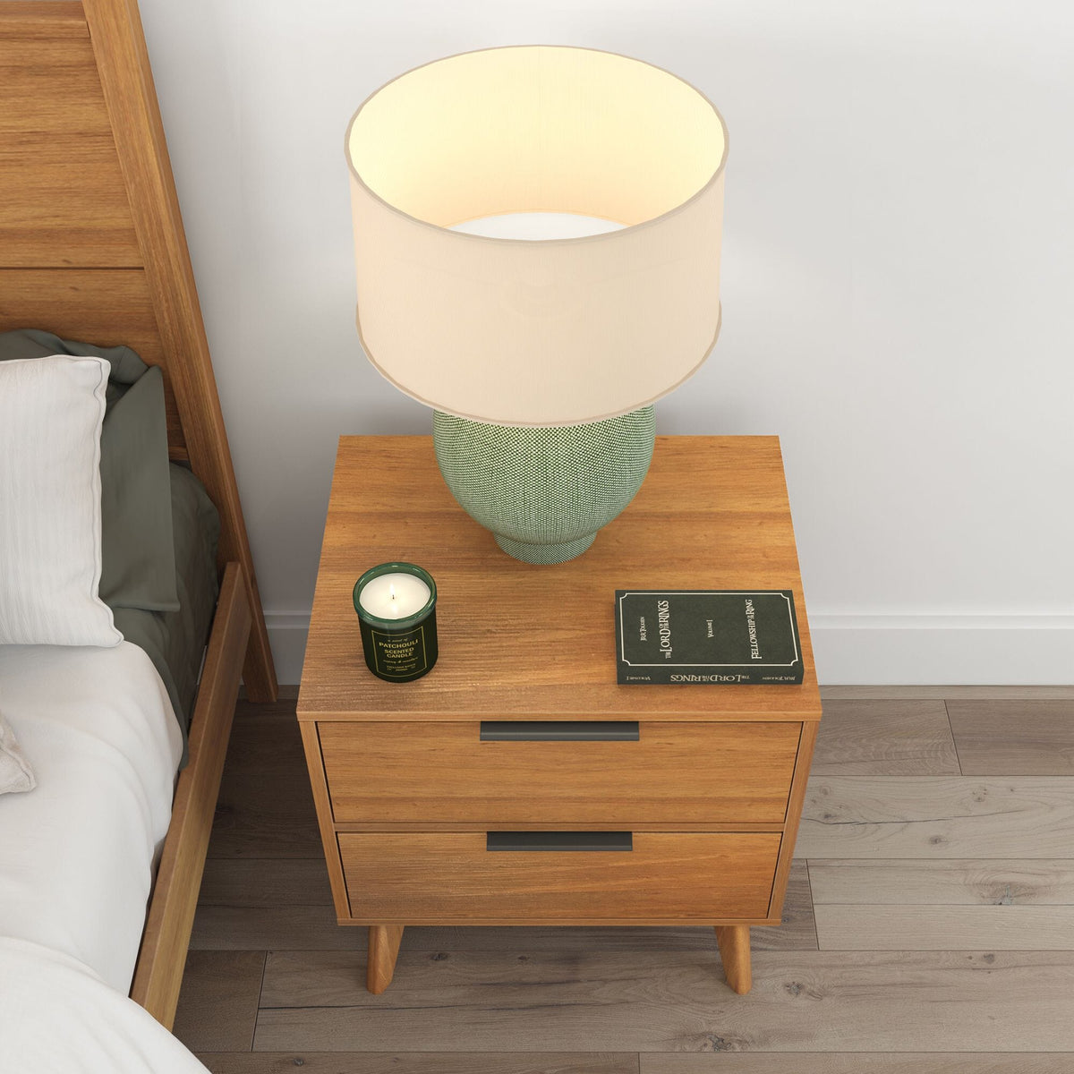 Nightstand, Haven 2 Drawer for Bedrooms, Bedside Essentials and Everyday Storage, 4 Color Options image 27