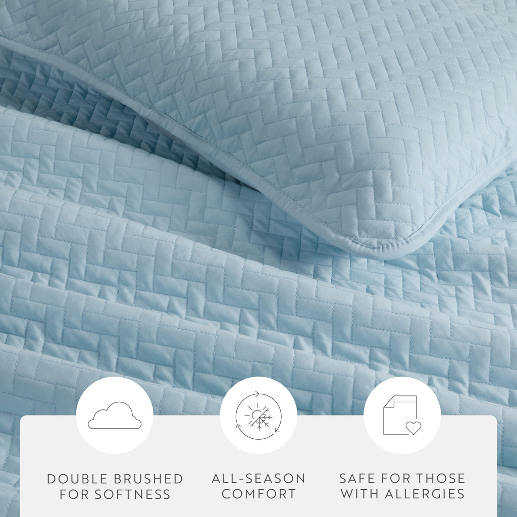 Quilted Coverlet Set, 3 Piece Herringbone for Guest Bedrooms, Layered Beds and Everyday Bedding, 3 Sizes and 6 Colors image 27