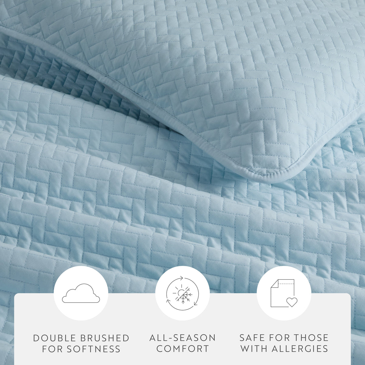 Quilted Coverlet Set, 3 Piece Herringbone for Guest Bedrooms, Layered Beds and Everyday Bedding, 3 Sizes and 6 Colors image 27
