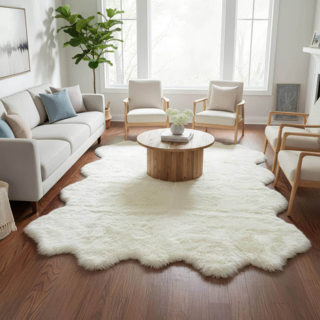 Area Rug, Genuine Sheepskin Fluffy Soft Pile Shaggy 100% for Hallways, Dining Spaces and Home Decor, 5 Size Options image 27
