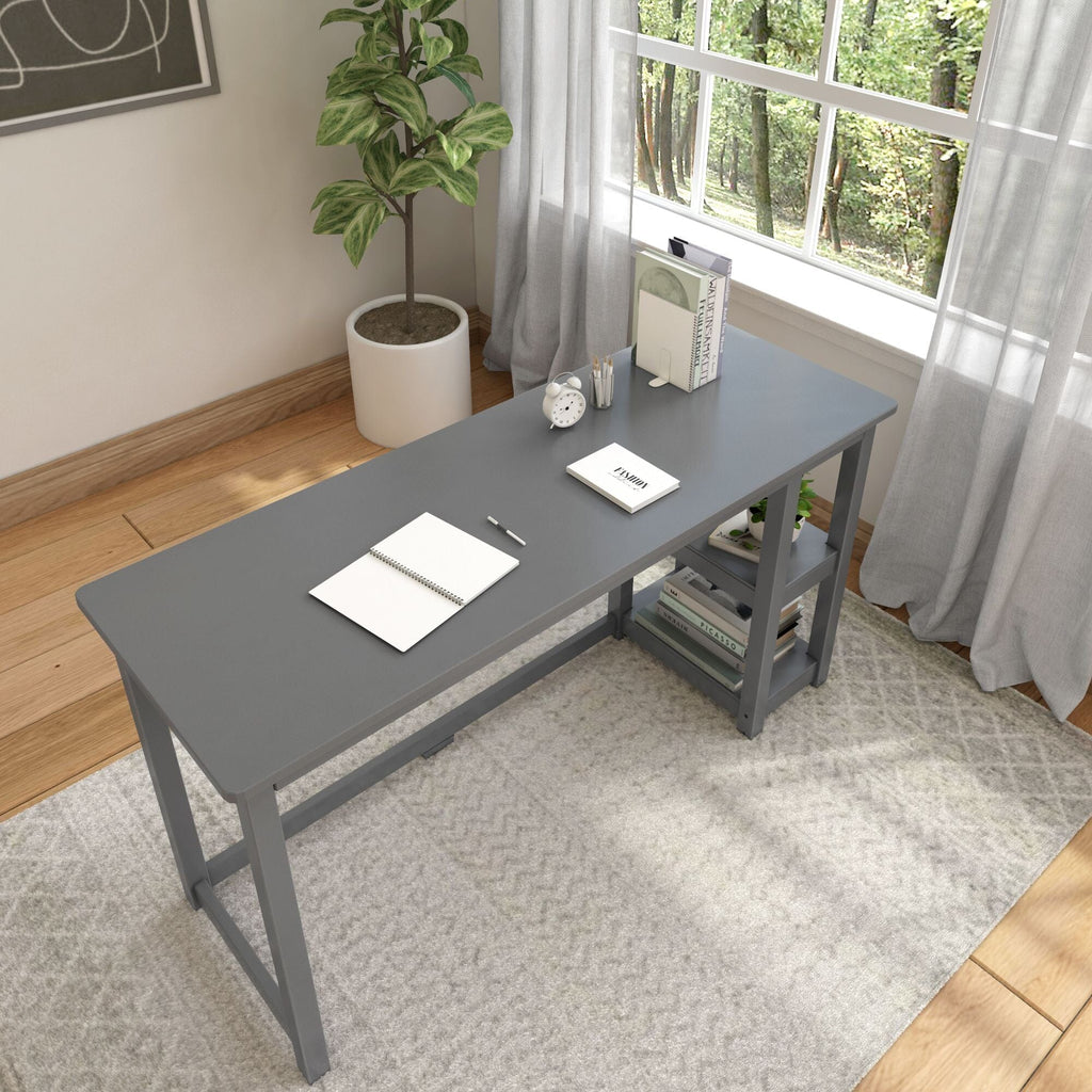 Computer Desk, 55", Solid Wood Construction for Home Offices, Computer Work and Study Spaces, 3 Color Options image 27