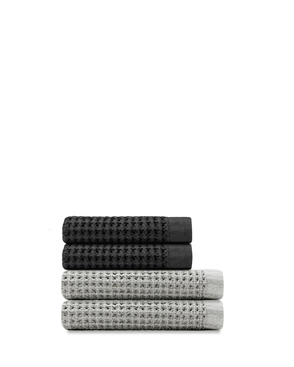 Bath Towel Set, Supima Waffle 4pc Bundle for Home Bathrooms and Everyday Care, 13 Color Options image 27