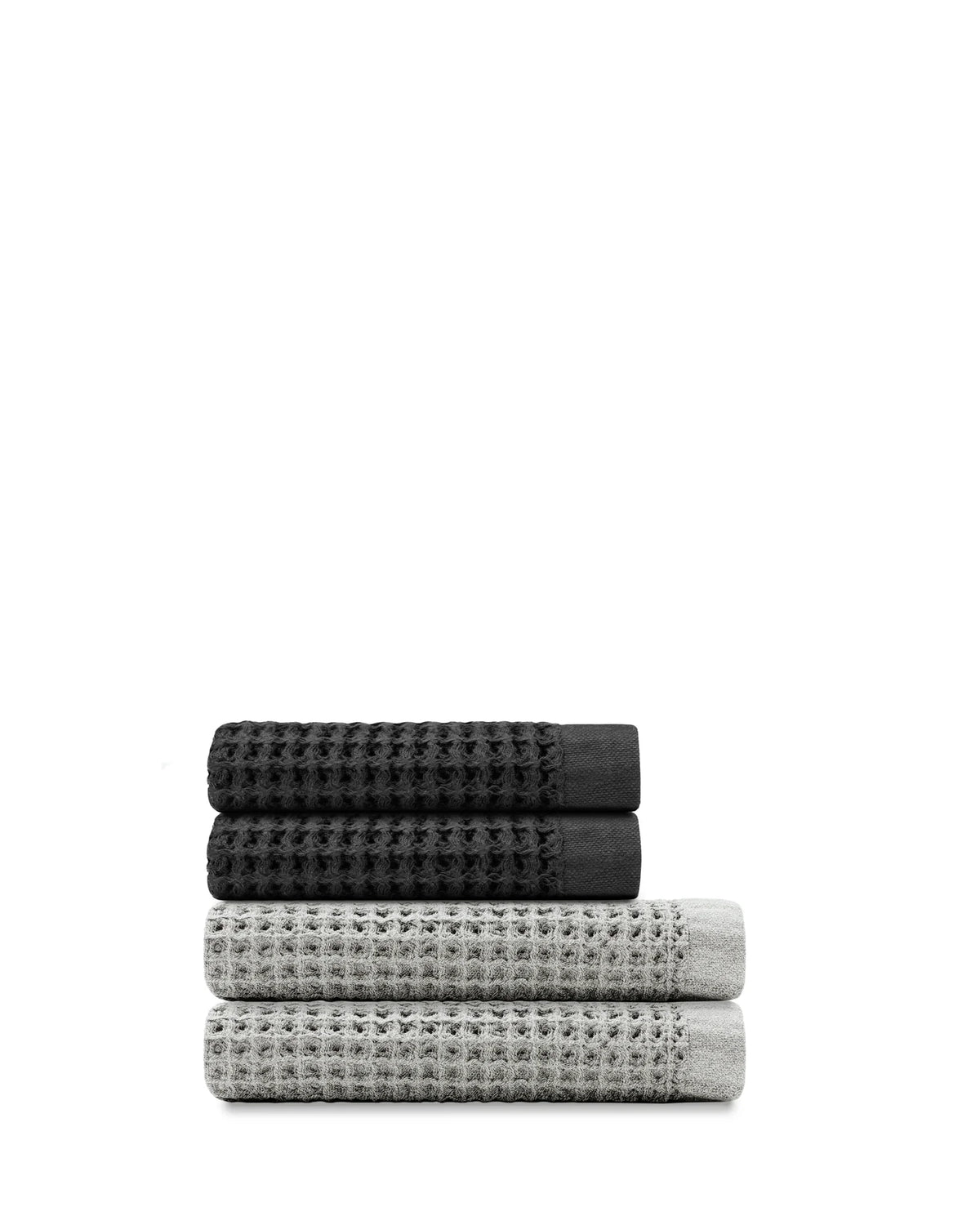 Bath Towel Set, Supima Waffle 4pc Bundle for Home Bathrooms and Everyday Care, 13 Color Options image 27